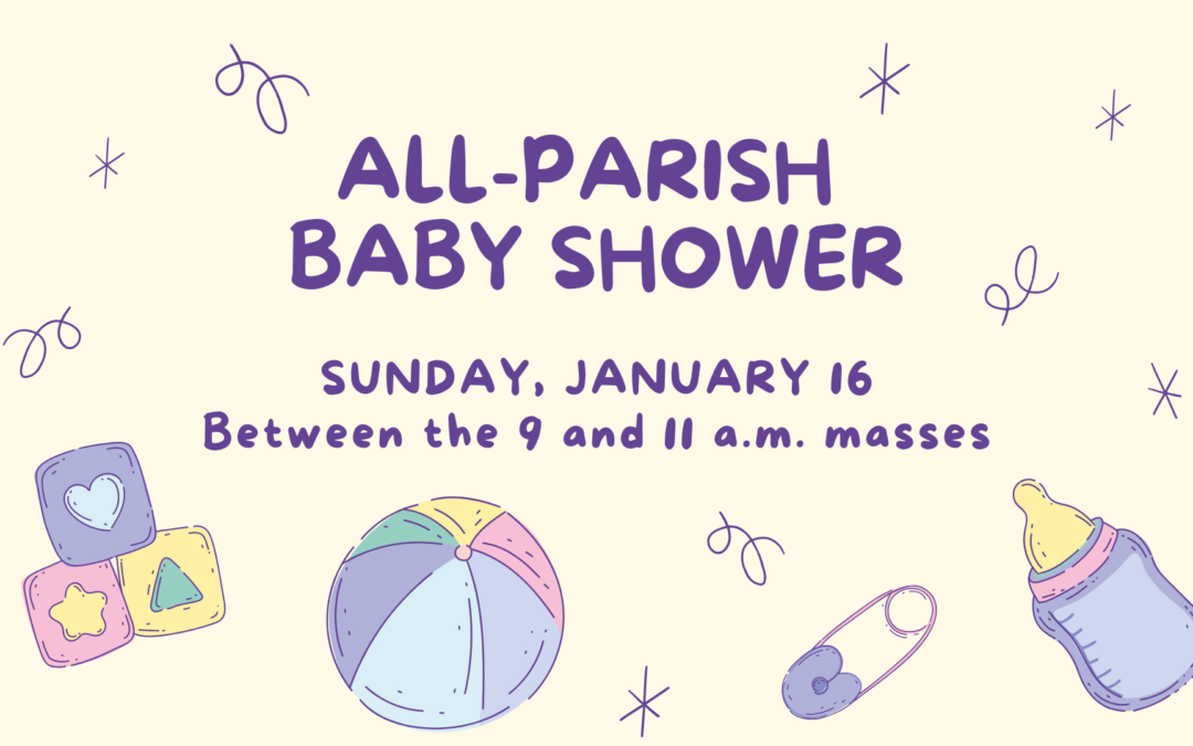 All-Parish Baby Shower Website News Item Graphic 1-4-22